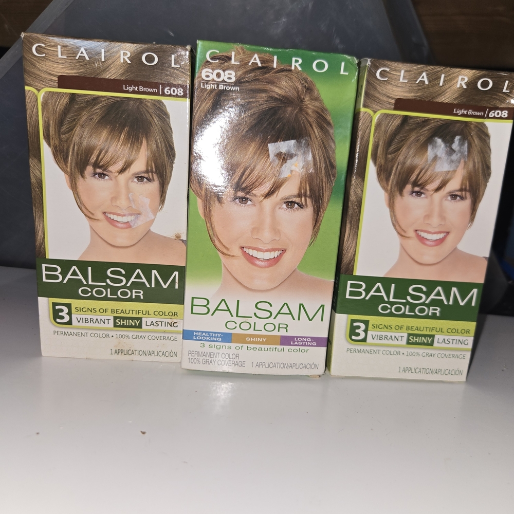 (3) NEW Clairol Balsam Permanent Hair Color ~ 608 Light